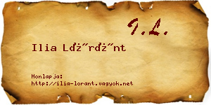 Ilia Lóránt névjegykártya
