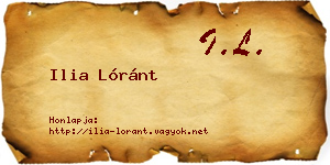 Ilia Lóránt névjegykártya