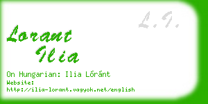 lorant ilia business card