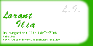 lorant ilia business card